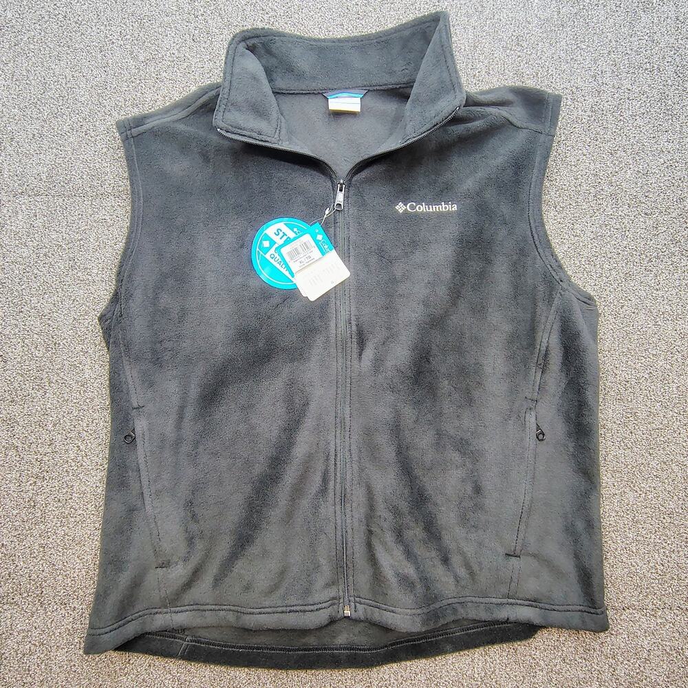New Columbia Men's Size XL Steens Mountain Fleece Vest Black Fast Shipping